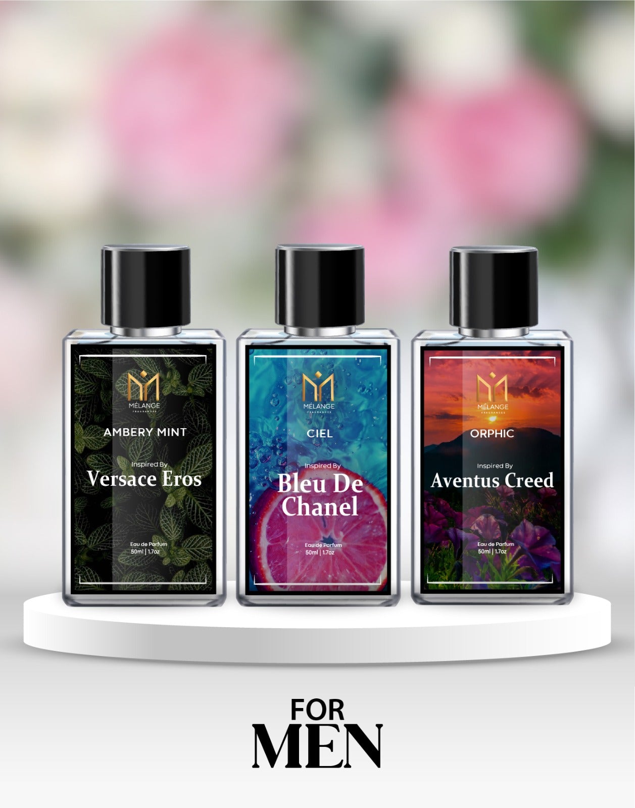 Pack Of 3 Gift Box (Versace Eros, Bleu De Chanel, Aventus Creed)