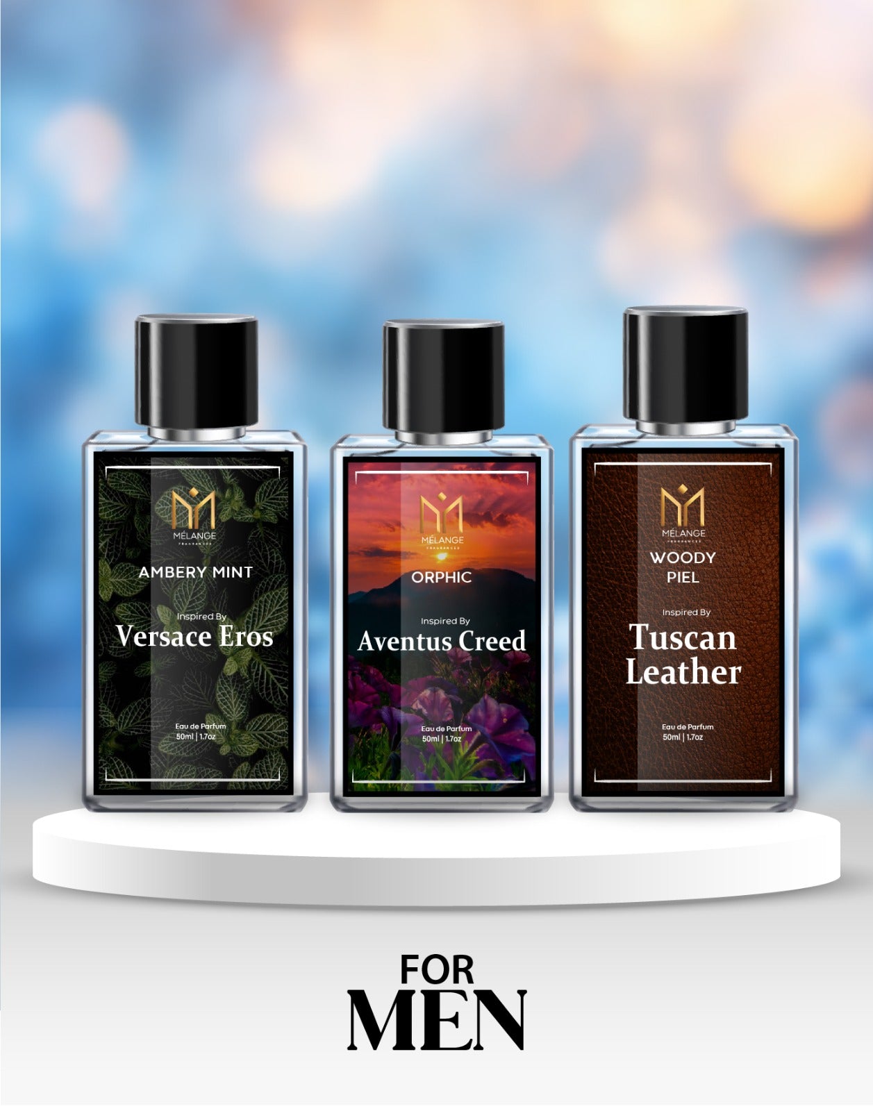 Pack Of 3 Gift Box (Versace Eros, Aventus Creed, Tuscan Leather)