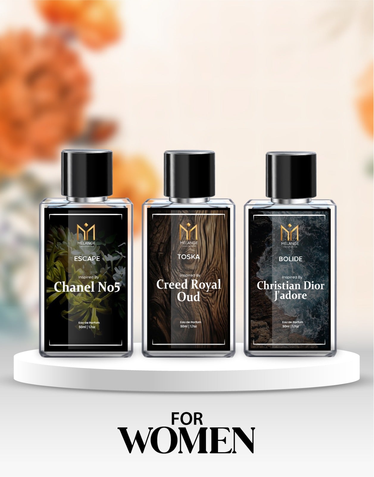 Pack Of 3 Gift Box ( Chanel No5, Creed Royal Oud, Christian Dior J’adore)