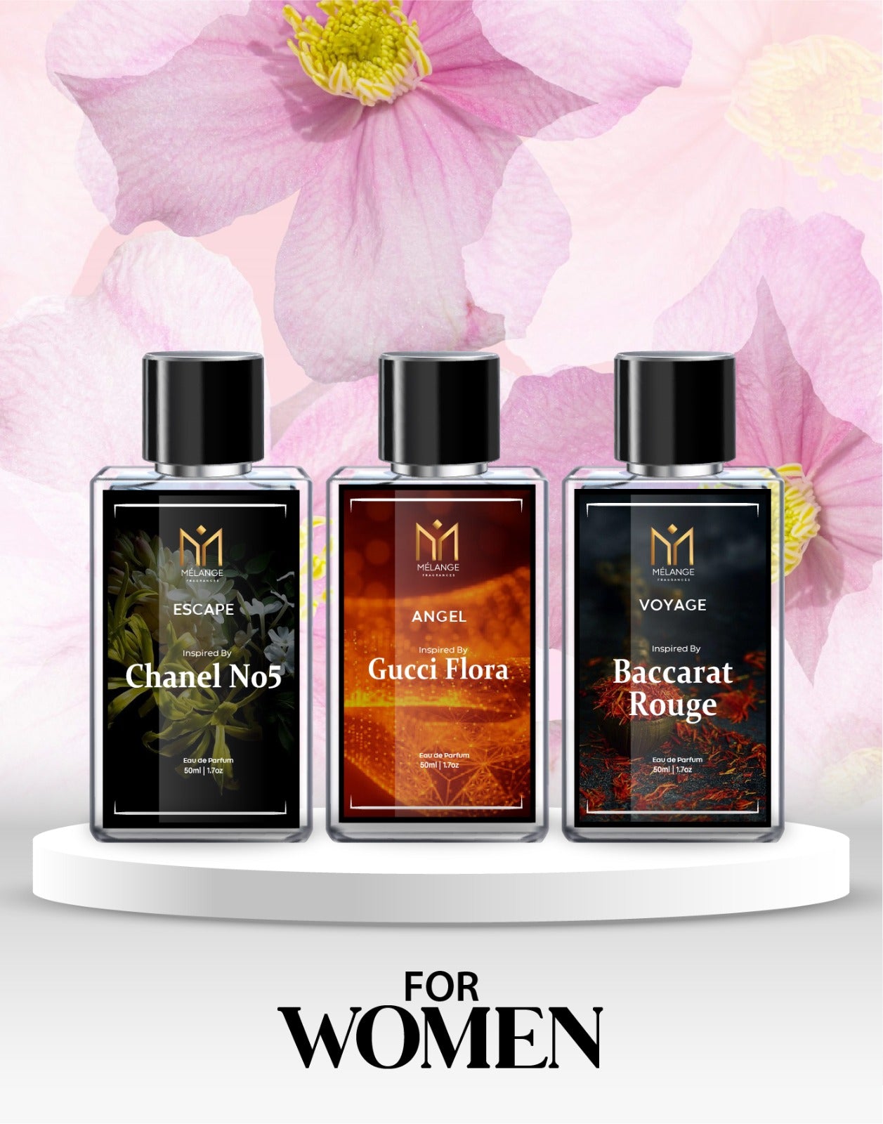 Pack Of 3 Gift Box (Chanel No.5, Gucci Flora, Baccarat Rouge)