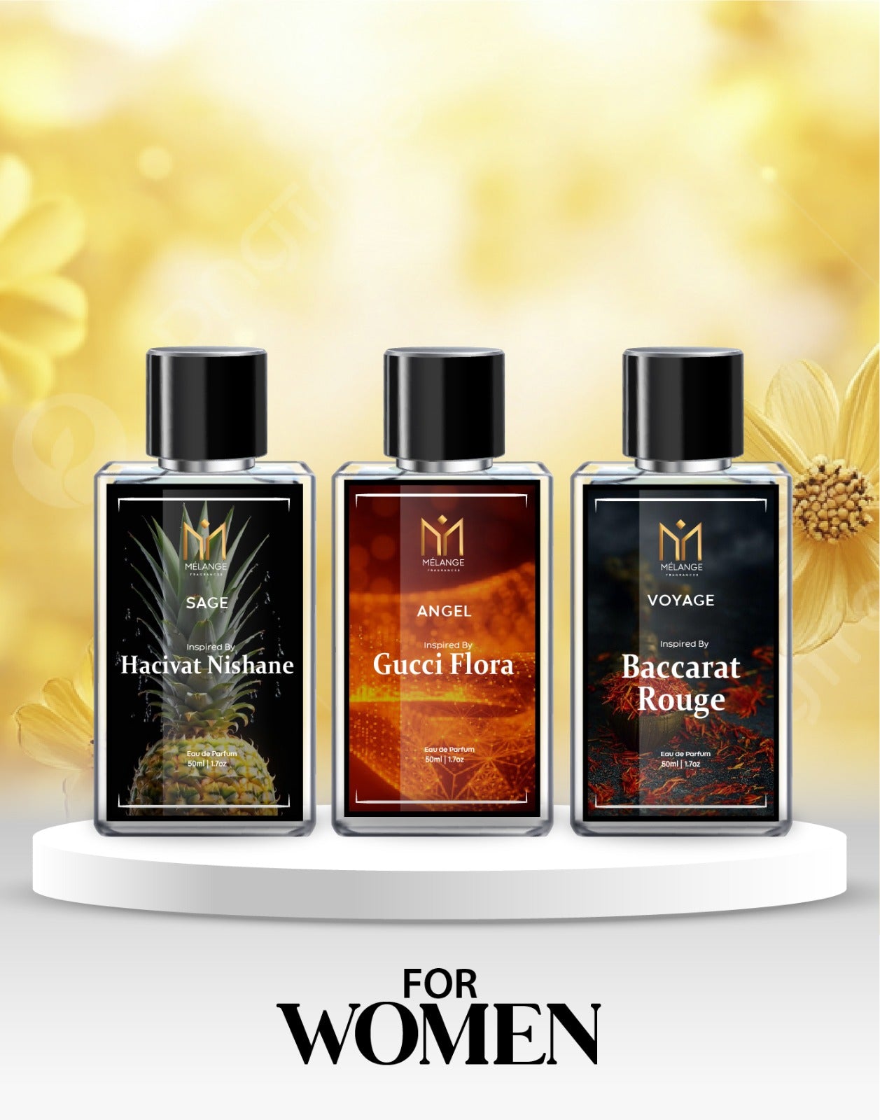 Pack Of 3 Gift Box (Hacivat Nishane, Gucci Flora, Baccarat Rouge)