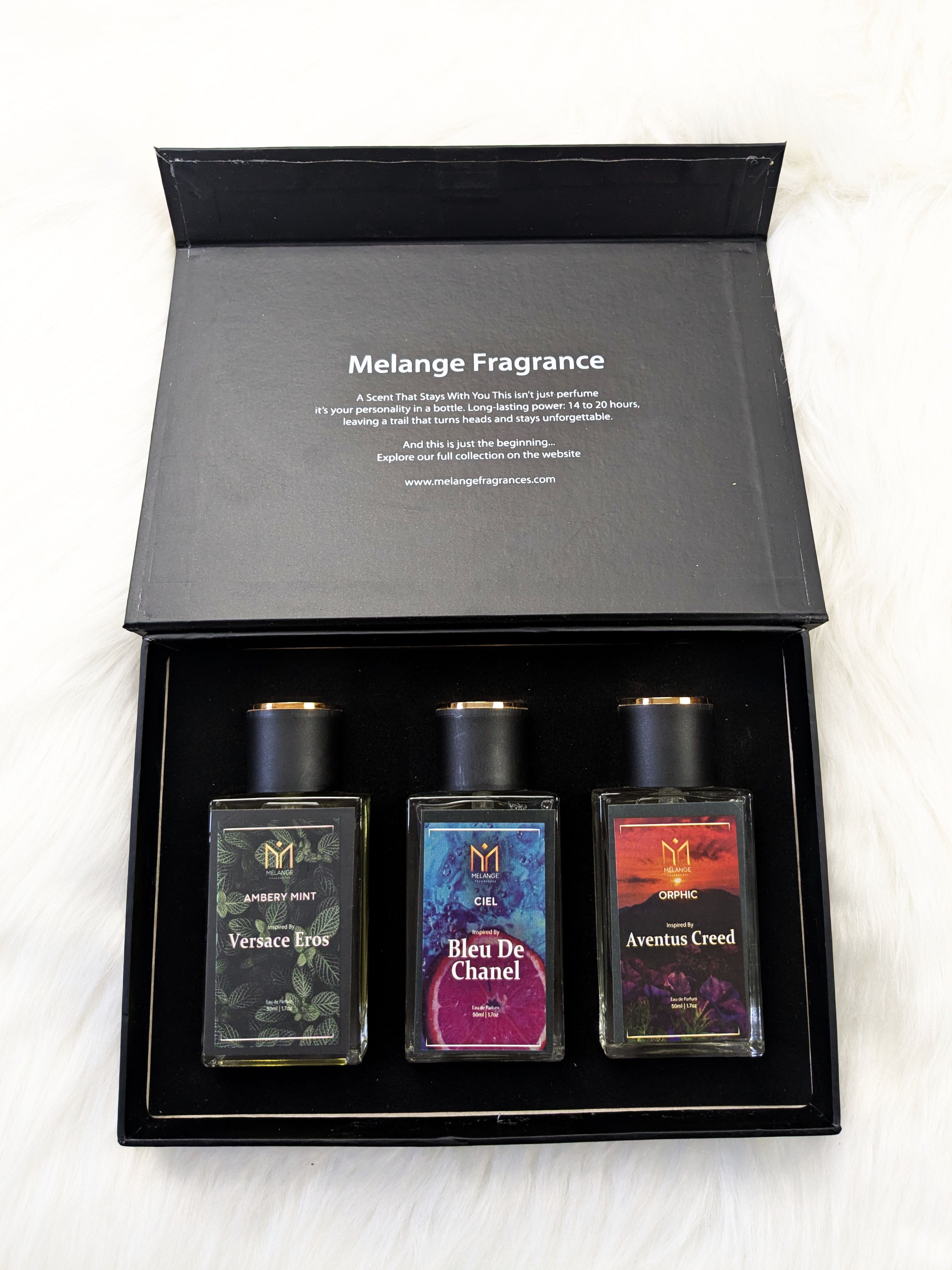 Pack Of 3 Gift Box (Versace Eros, Bleu De Chanel, Aventus Creed)