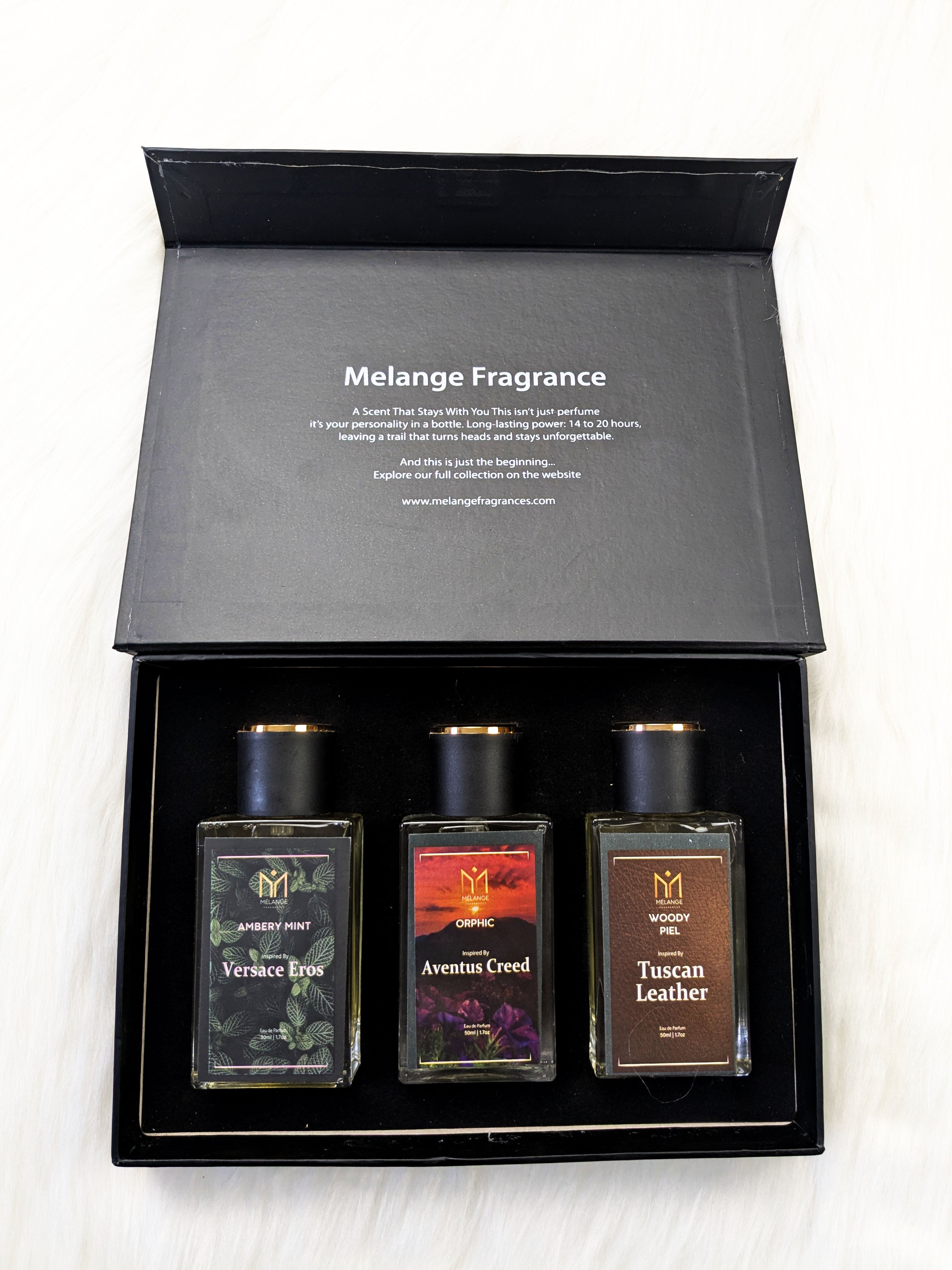 Pack Of 3 Gift Box (Versace Eros, Aventus Creed, Tuscan Leather)