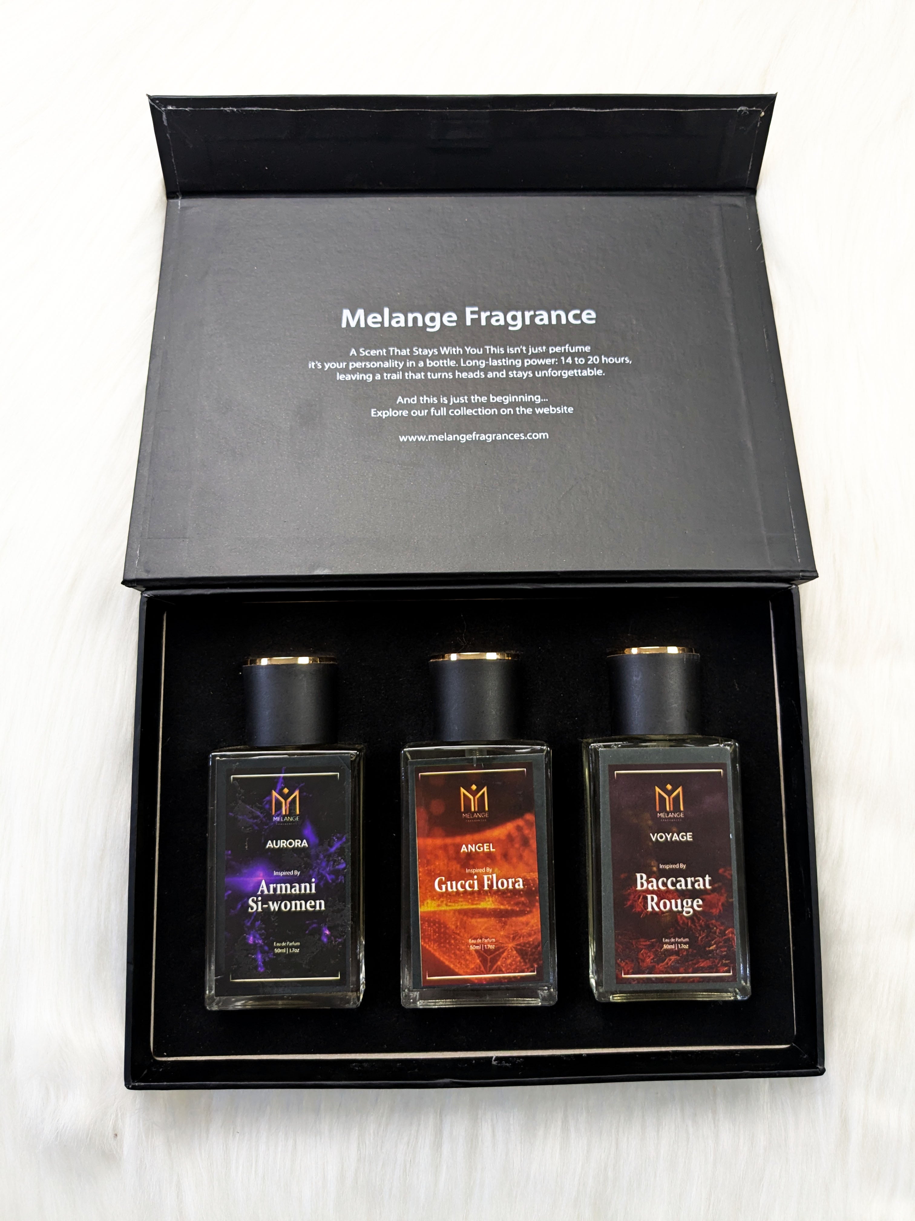 Pack Of 3 Gift Box (Armani Si Women, Gucci Flora, Baccarat Rouge)