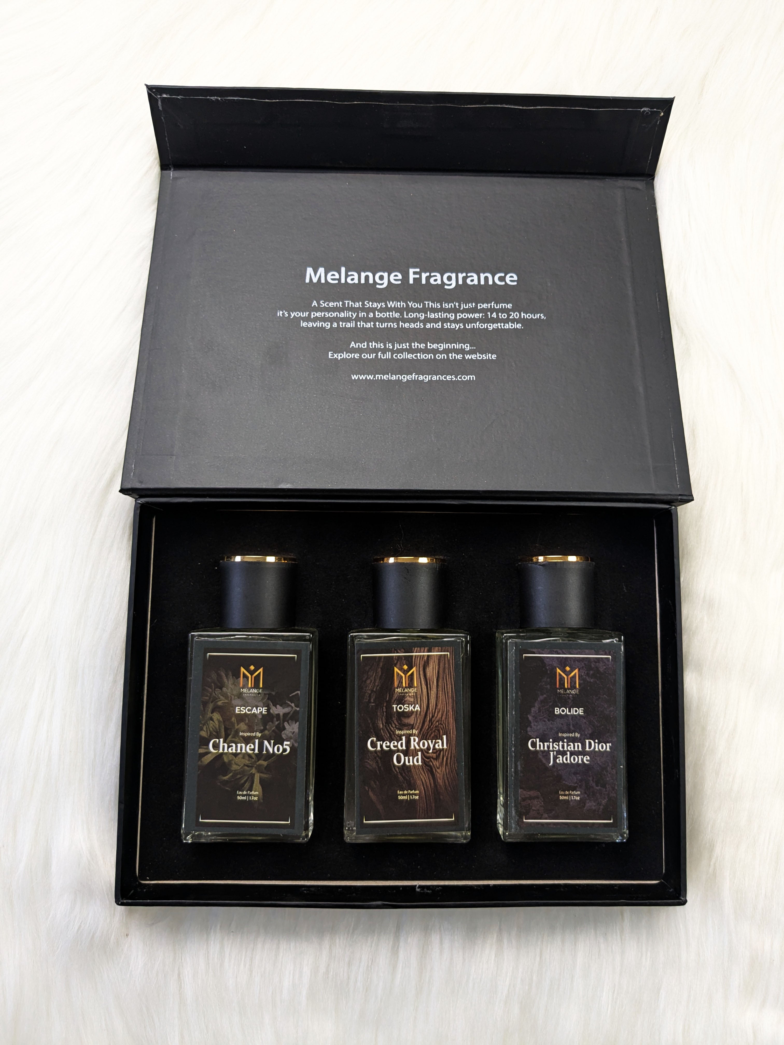 Pack Of 3 Gift Box ( Chanel No5, Creed Royal Oud, Christian Dior J’adore)