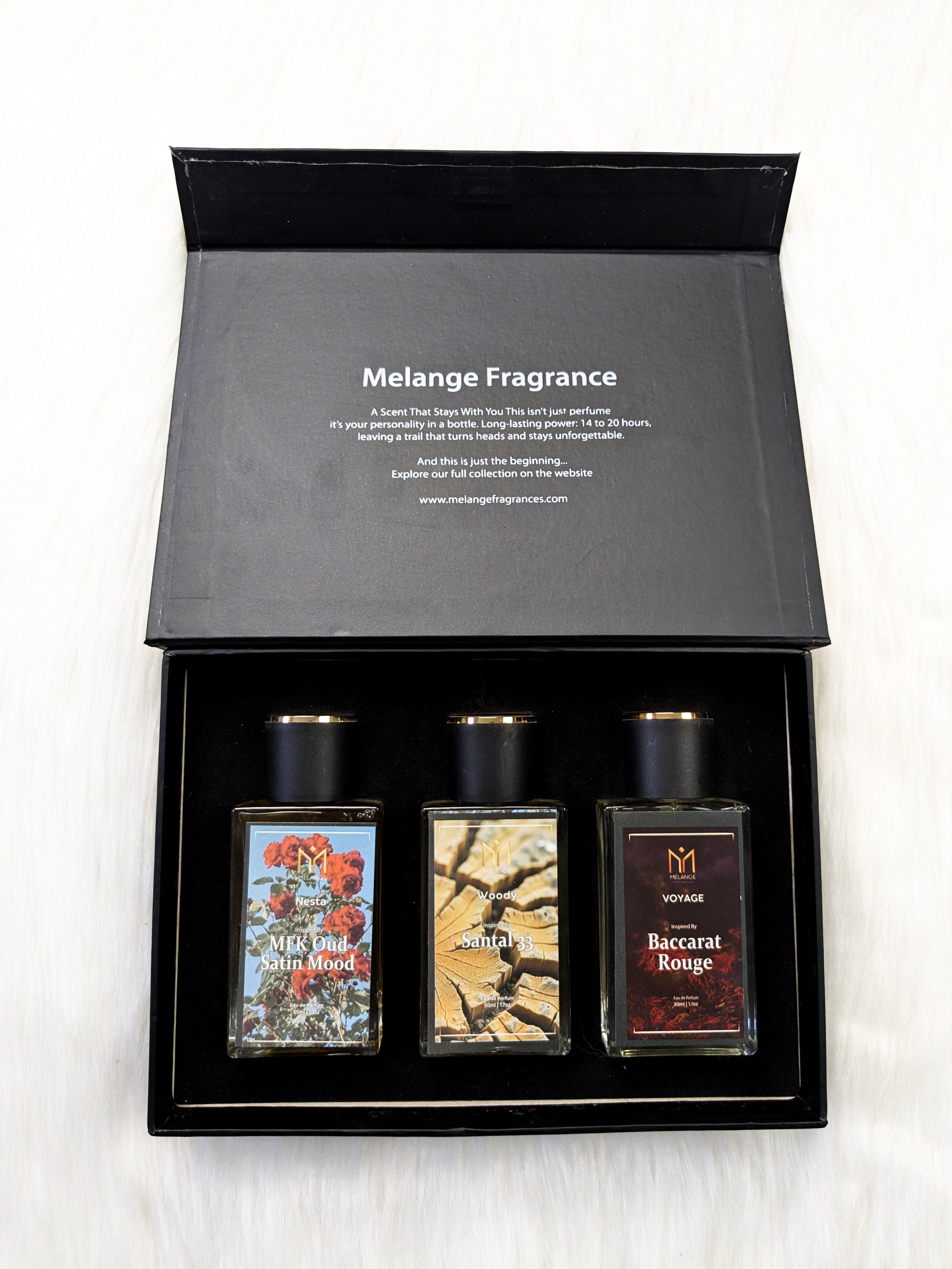 Pack Of 3 Gift Box (MFK Oud Satin Mood, Santal 33, Baccarat Rouge)